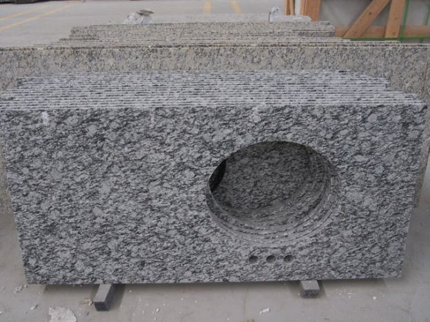 Polished Granite Seawave White Factory Price Vanity Tops